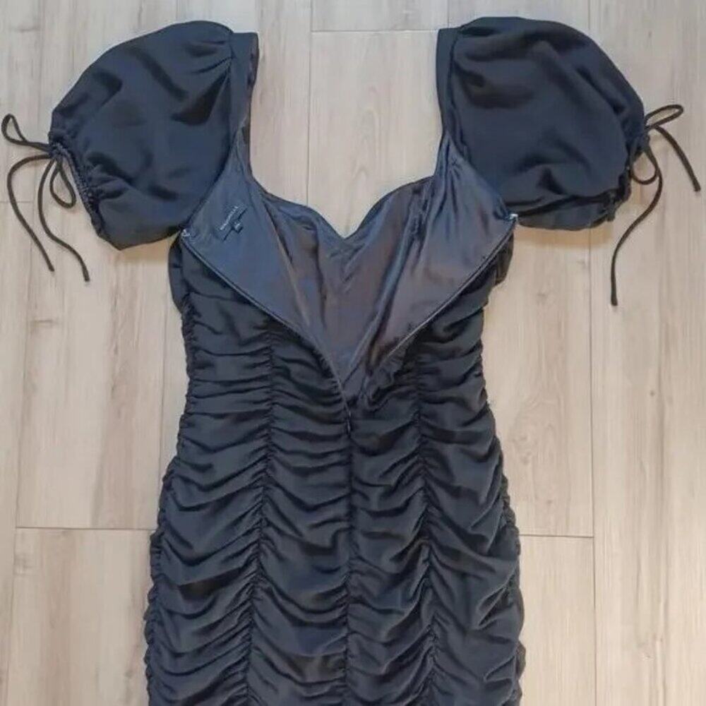 Majorelle Gerald Black Ruched Mini Dress Sorority Pref Round Semi Formal S EUC - Picture 12 of 12